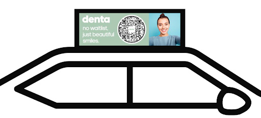 Interactive taxi ad example with a QR code